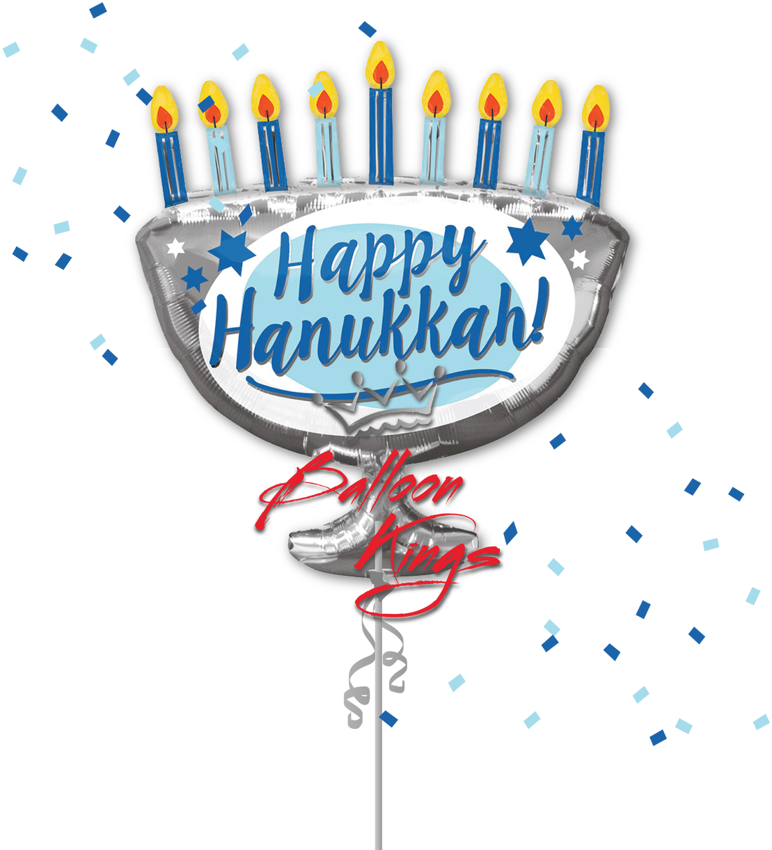 Hanukkah Menorah Balloon Celebration PNG Image