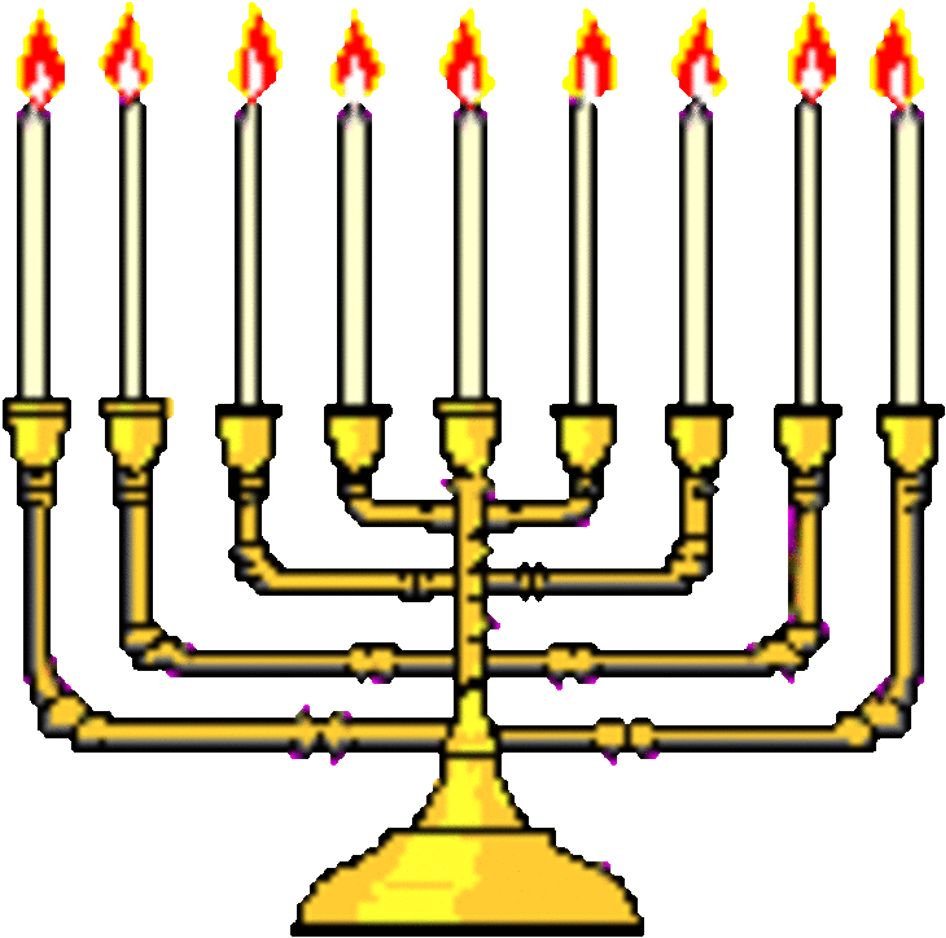 Hanukkah Menorah Fully Lit PNG Image