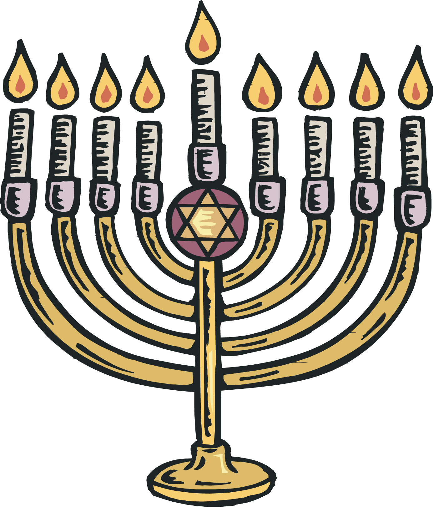 Hanukkah Menorah Illustration PNG Image