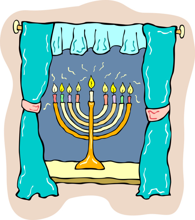 Hanukkah Menorahin Window PNG Image