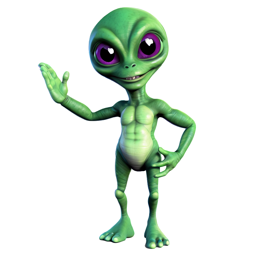 Happy Alien Cartoon Png Xed PNG Image