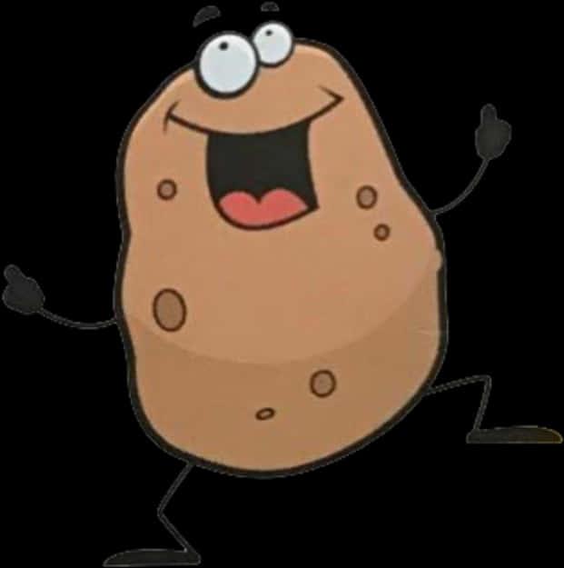 Happy Animated Potato Character PNG Image