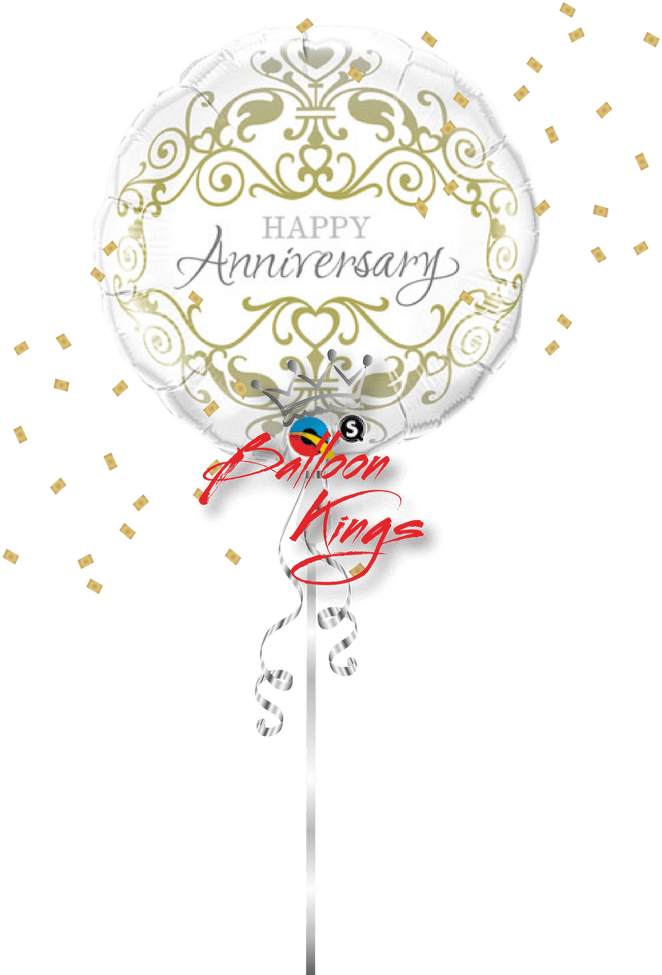 Happy Anniversary Balloon Celebration PNG Image