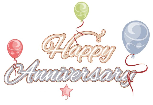 Happy Anniversary Celebration Balloons PNG Image