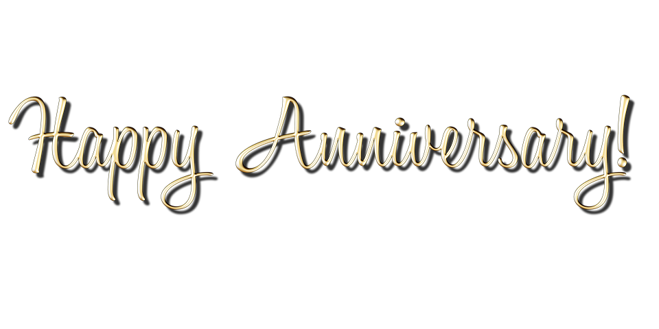 Happy Anniversary Golden Script PNG Image