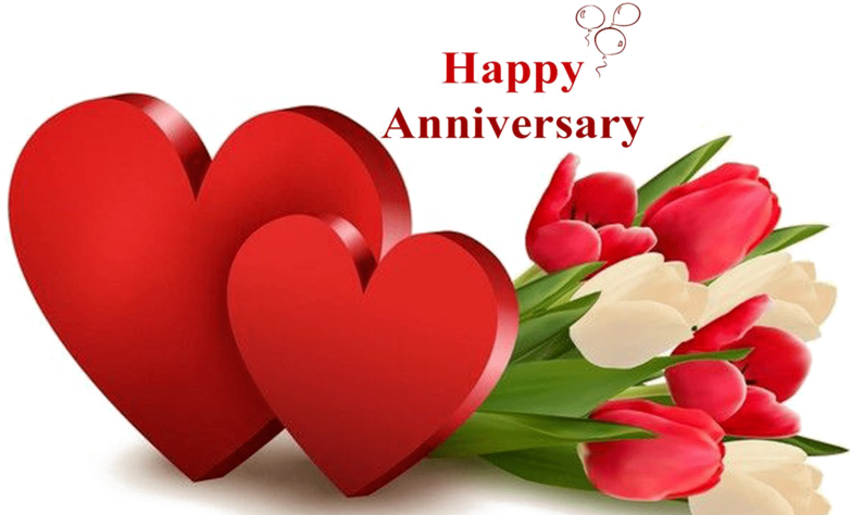 Happy Anniversary Heartsand Tulips PNG Image