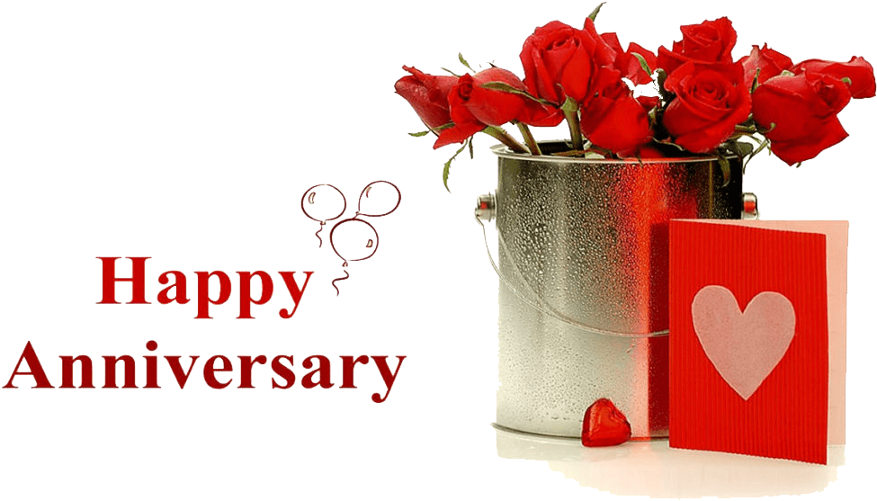 Happy Anniversary Rosesand Card PNG Image