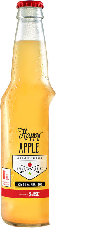 Happy Apple Cannabis Infused Drink Bottle PNG Image