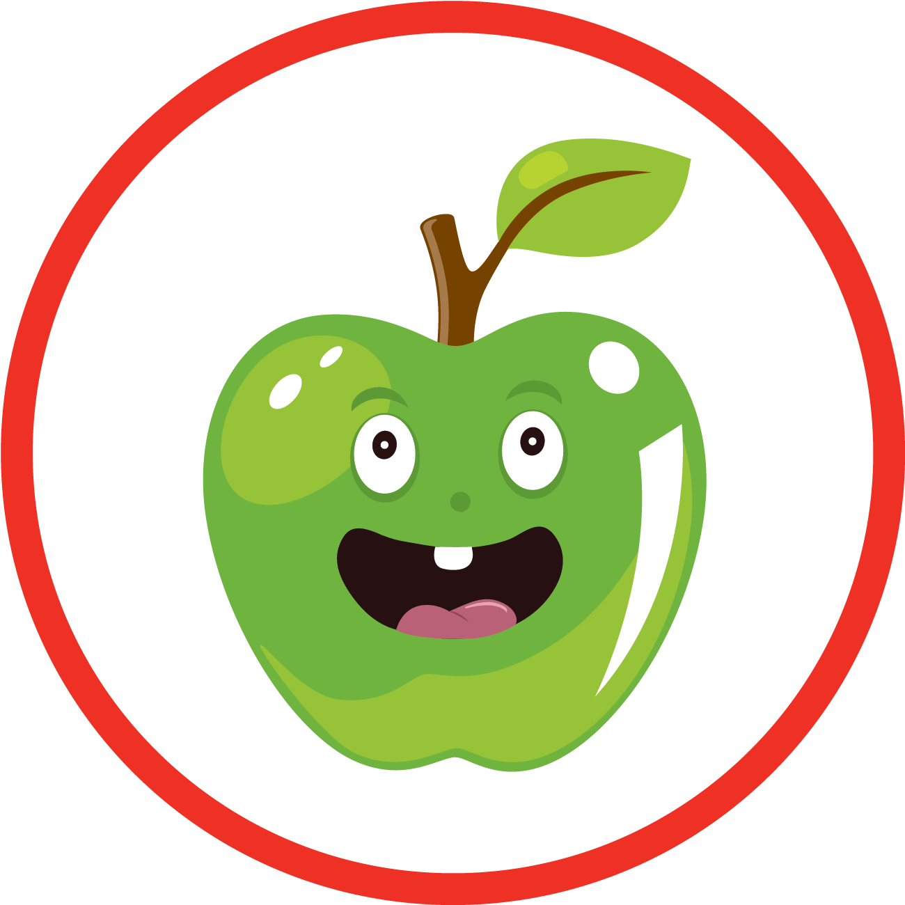 Happy Apple Cartoon Character PNG Image