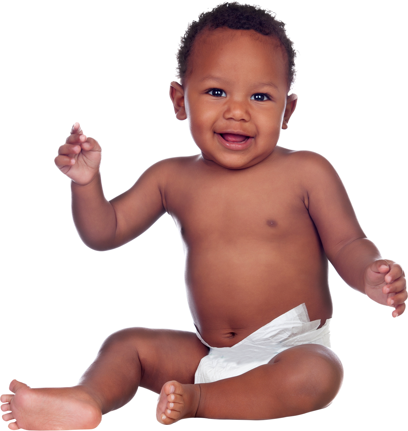 Happy Baby Smiling In Diaper PNG Image