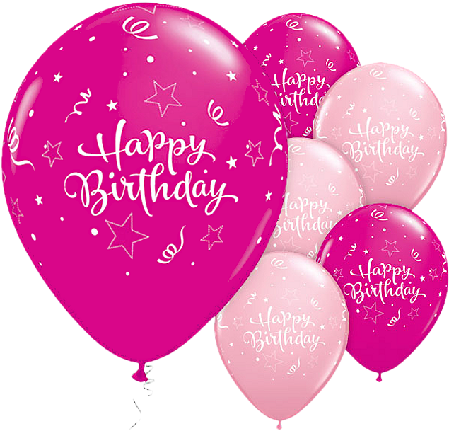 Happy Birthday Balloons Celebration PNG Image