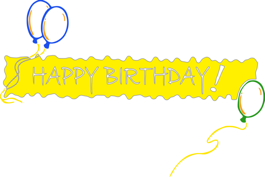 Happy Birthday Bannerwith Balloons PNG Image