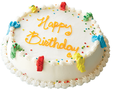 Happy Birthday Cake Decorated With Colorful Icing PNG Image