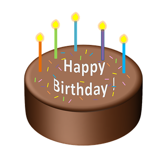 Happy Birthday Cake With Candles PNG Image