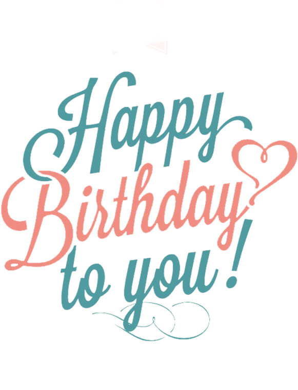 Happy Birthday Calligraphy PNG Image