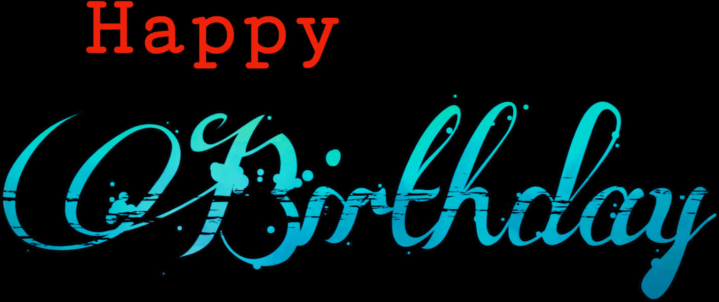 Happy Birthday Calligraphy Text PNG Image