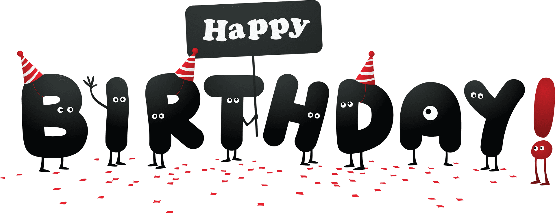 Happy Birthday Celebration Cartoon Characters PNG Image