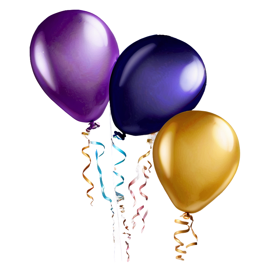 Happy Birthday Golden Balloons Png 05032024 PNG Image