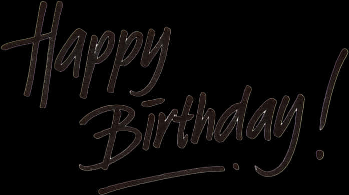 Happy Birthday Handwritten Text PNG Image