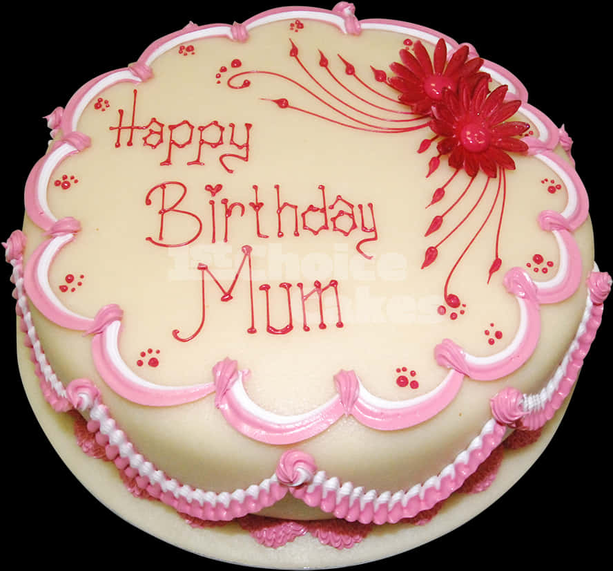 Happy Birthday Mum Cake PNG Image