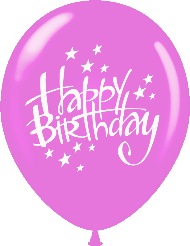 Happy Birthday Pink Balloon PNG Image