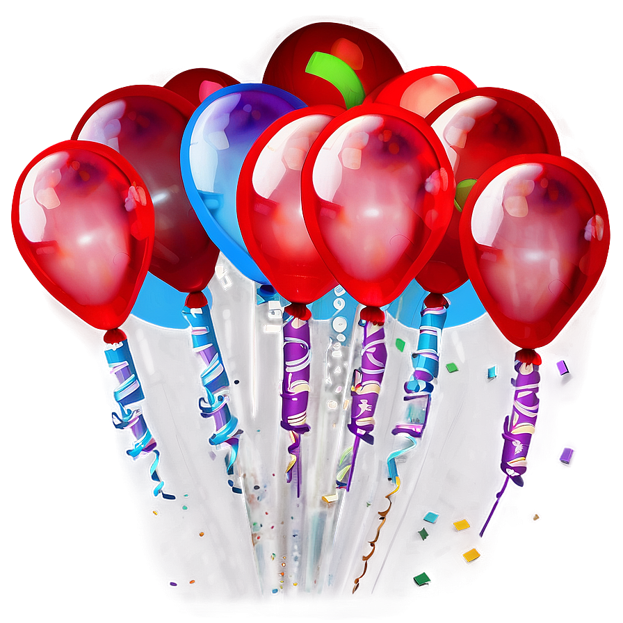 Happy Birthday Red Balloons Png Nuh98 PNG Image