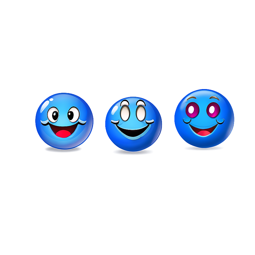 Happy Blue Emojis Png Series 06282024 PNG Image