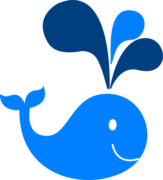 Happy Blue Whale Clipart PNG Image