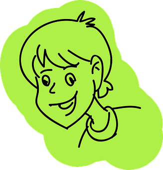 Happy Boy Cartoon Outline PNG Image