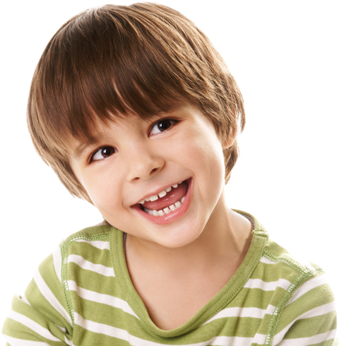 Happy Boy With Striped Shirt PNG Image