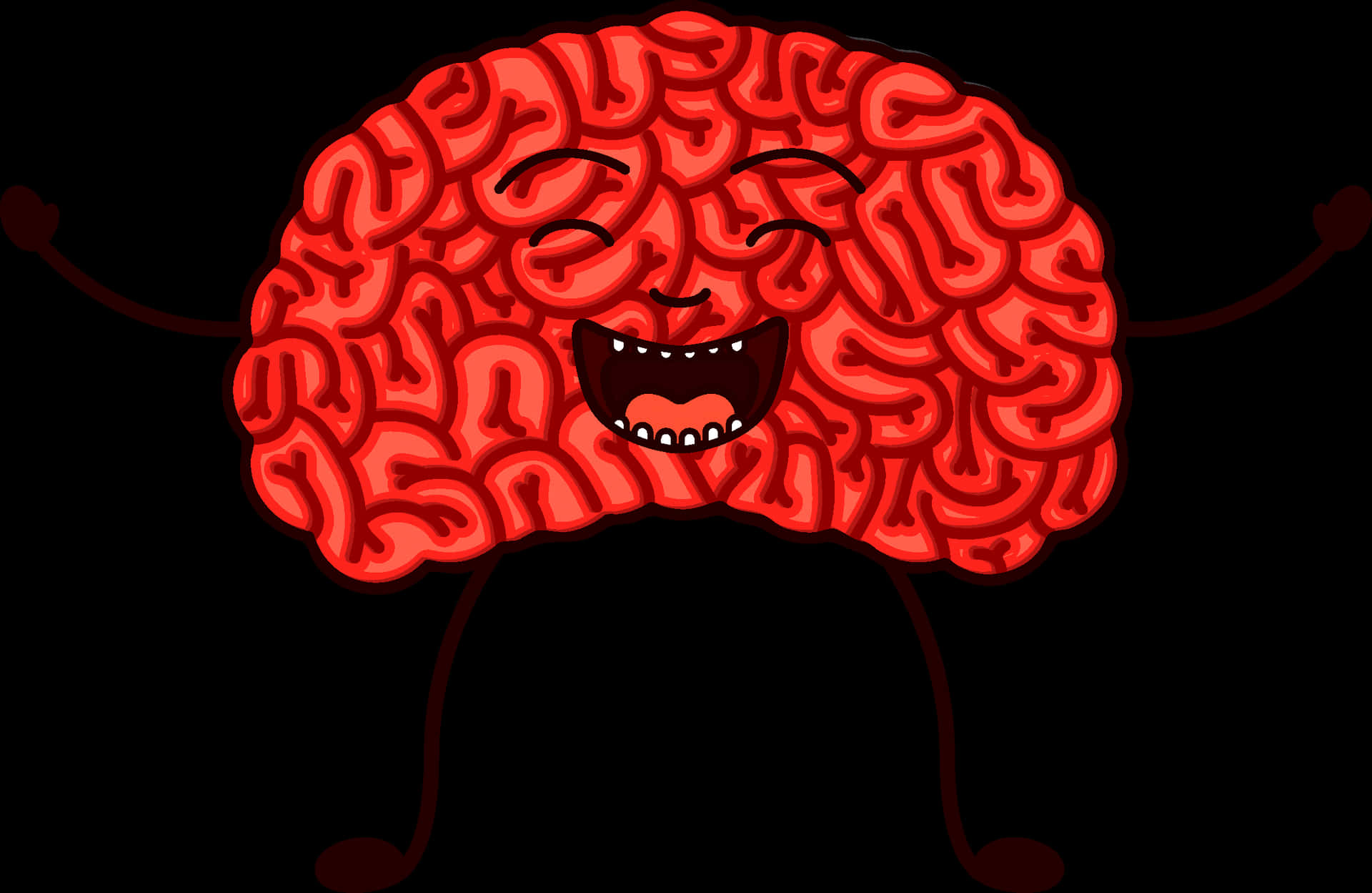 Happy Brain Cartoon PNG Image