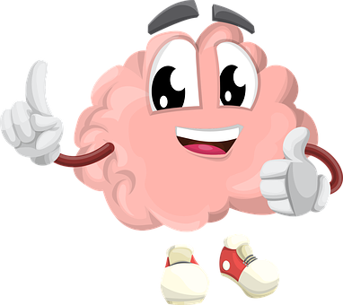 Happy Brain Character Giving Thumbs Up PNG Image