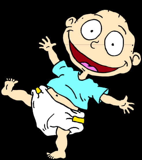 Happy Cartoon Baby Dancing PNG Image