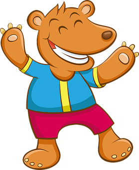 Happy Cartoon Bear PNG Image