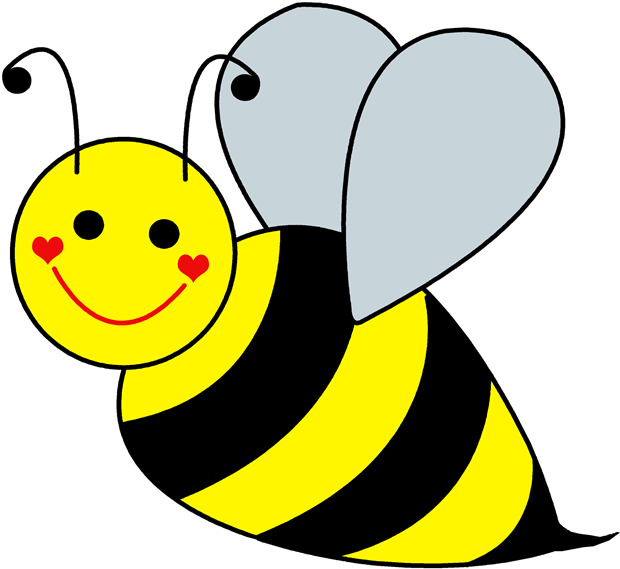 Happy Cartoon Bee Clipart PNG Image