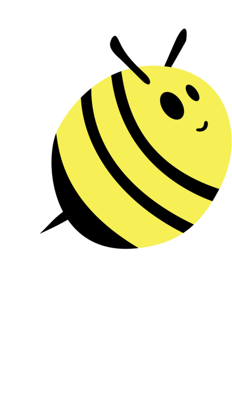 Happy Cartoon Bee Clipart PNG Image