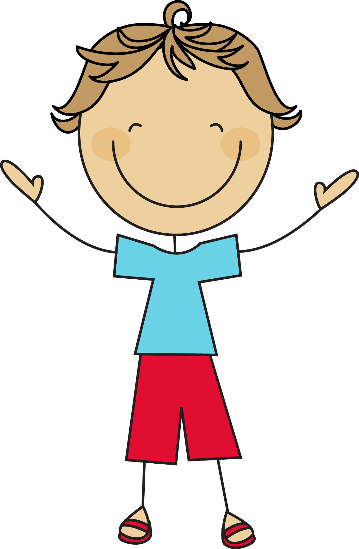 Happy Cartoon Boy Illustration PNG Image