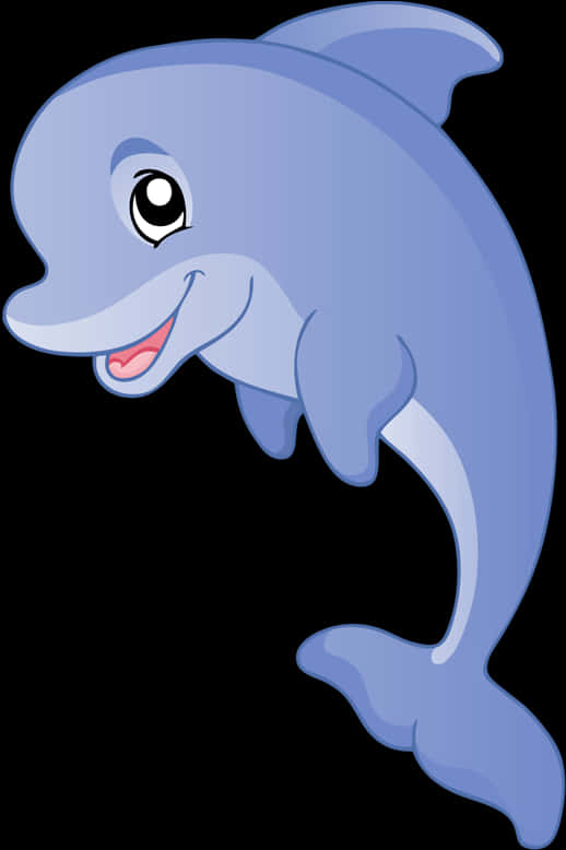 Happy Cartoon Dolphin PNG Image