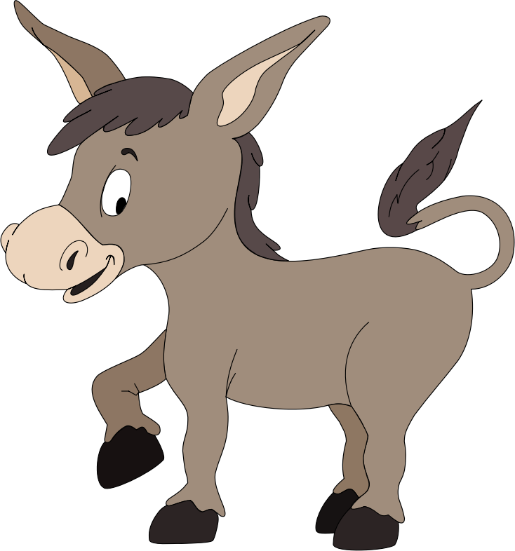 Happy Cartoon Donkey PNG Image