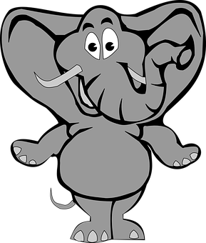 Happy Cartoon Elephant PNG Image