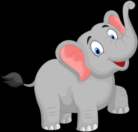 Happy Cartoon Elephant PNG Image