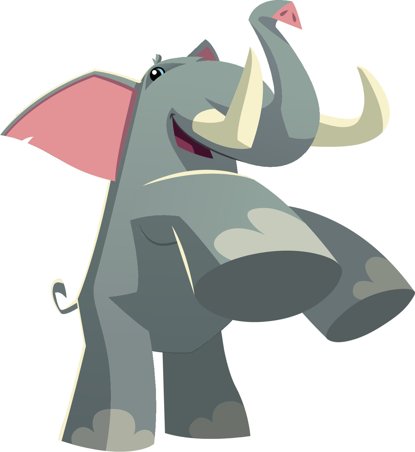 Happy Cartoon Elephant PNG Image