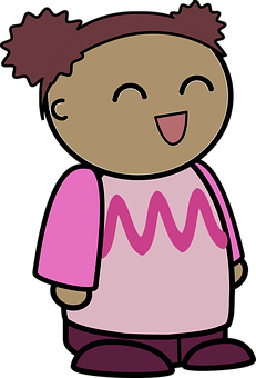 Happy Cartoon Girl Character PNG Image