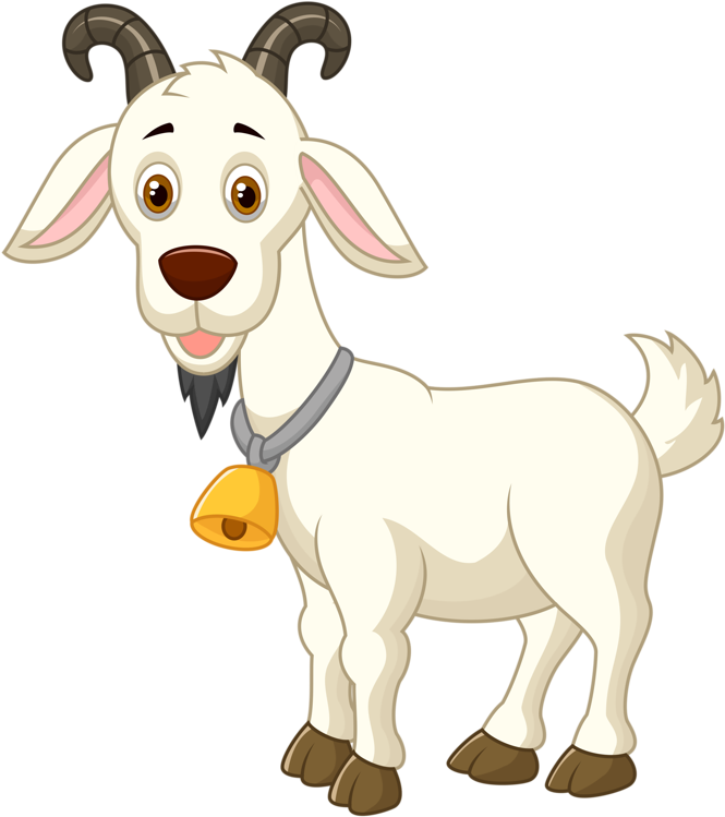 Happy Cartoon Goat PNG Image