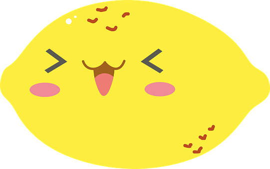 Happy Cartoon Lemon PNG Image