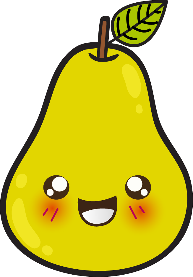 Happy Cartoon Pear Graphic PNG Image