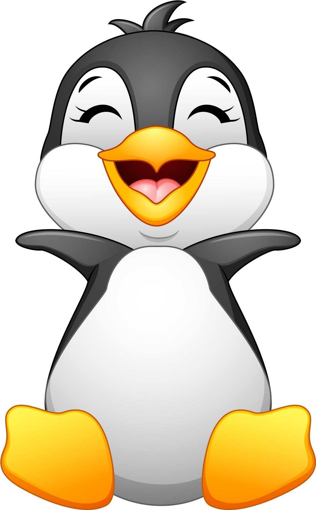 Happy Cartoon Penguin PNG Image