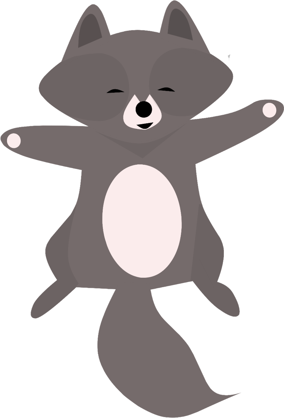 Happy Cartoon Raccoon PNG Image