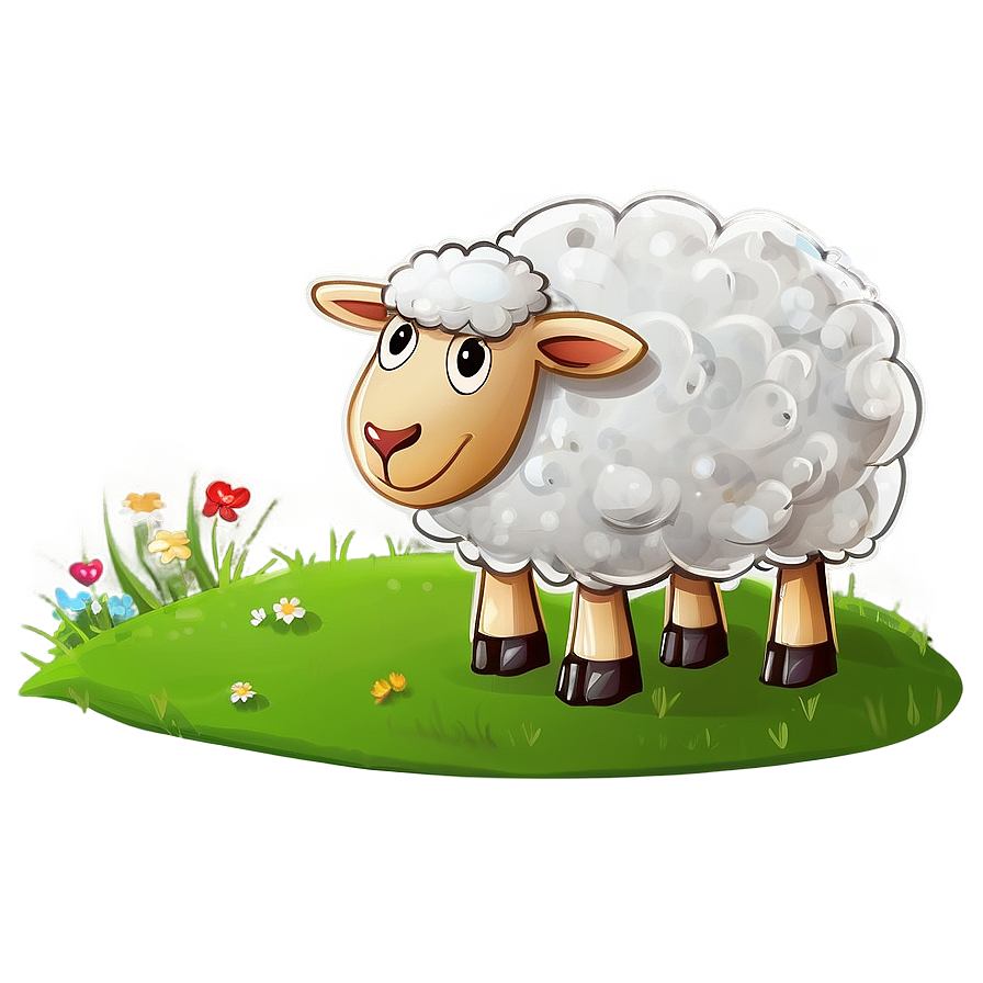 Happy Cartoon Sheep Png Qjy98 PNG Image