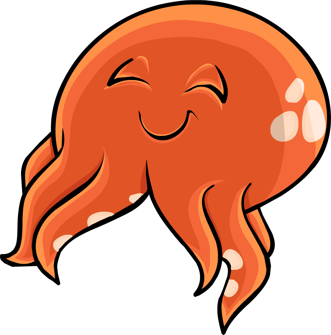 Happy Cartoon Squid PNG Image